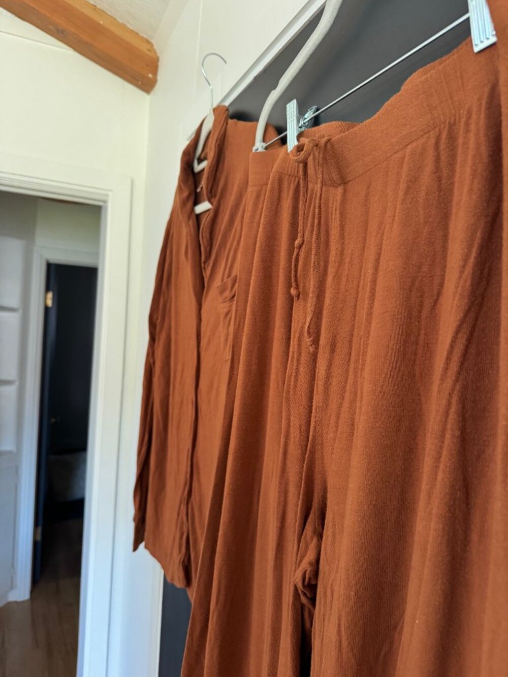 SKIMS Sleep Long Sleeve Button Up Set M - Picture 9 of 10